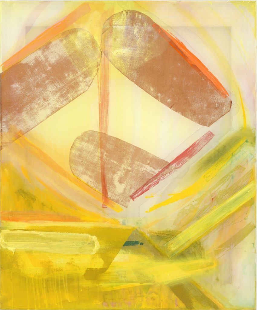 Painting by Michael Markwick Kite in Solar Wind (2020) 90 x 75 cm (35 7/16 x 29 1/32 in.) Acrylic on silk